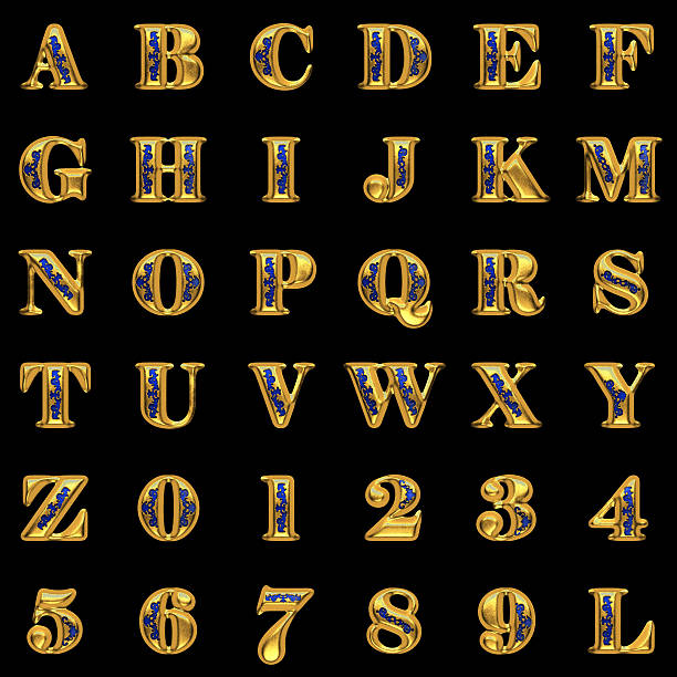 istock golden alphabet on black background 486650673