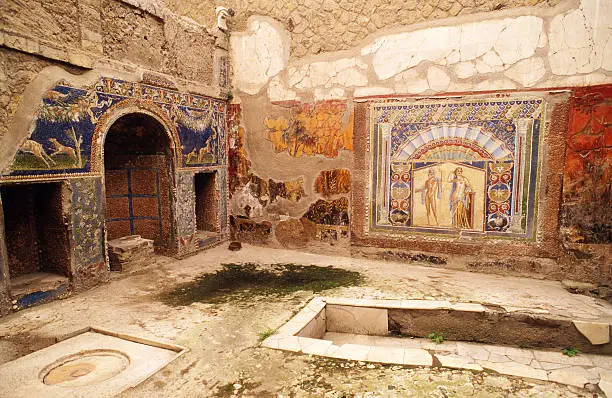 The house of Neptune and Amphitrite in the ancient roman city of Ercolano