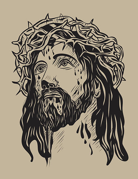 ilustraciones, imágenes clip art, dibujos animados e iconos de stock de jesus christ cara - christs