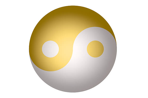 Yin and Yang sign isolated on white background