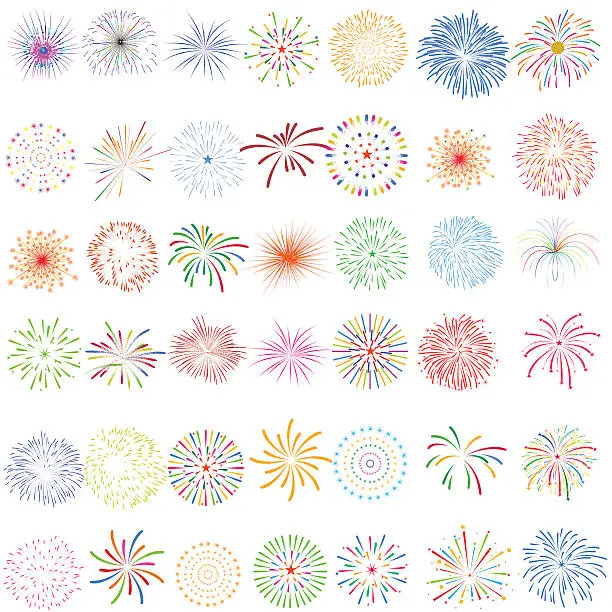 Vector illustration of Fireworks Display for New year and all celebration vector illustration