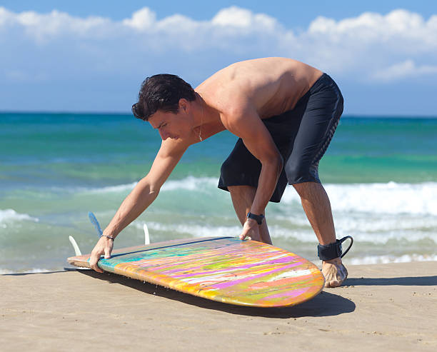 istock Portrait of Surfer with longboard 486652040