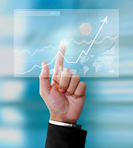 istock Businessman with financial symbols 486652676