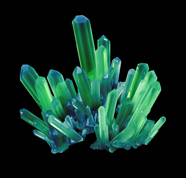istock 3d abstract crystal, emerald green rough nugget, treasure, artif 486654110