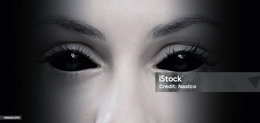Evil female eyes Halloween concept, close up of evil female eyes Eye Stock Photo