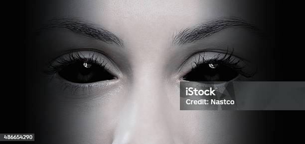 Evil Female Eyes Stock Photo - Download Image Now - Eye, Spooky, Horror