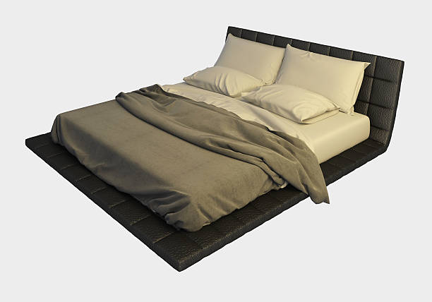 istock Bed Photorealistic Render Isolated On White 486655040