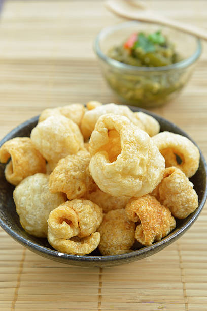 istock Pork rinds also known as chicharon or chicharrones 486655458