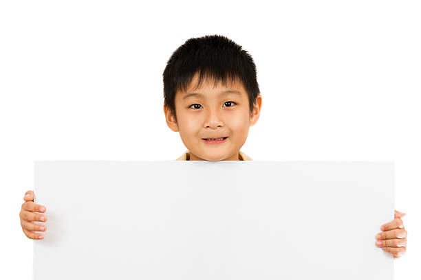 istock Asian Chinese Children Holding blank white board. 486656106