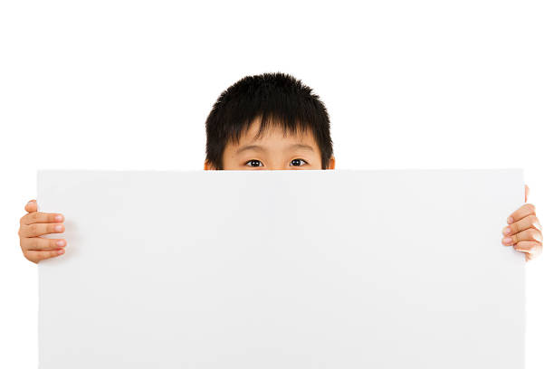 istock Asian Chinese Children Holding blank white board. 486656384