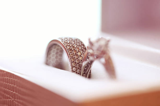 istock Close-up of elegant bridal rings 486657712