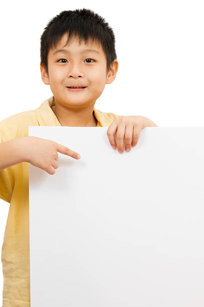 istock Asian Chinese Children Holding blank white board. 486658022