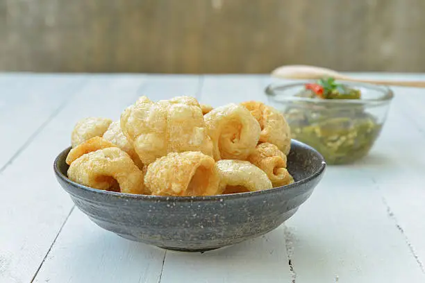 Photo of Pork rinds also known as chicharon or chicharrones