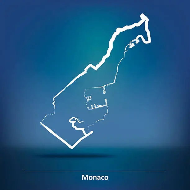 Vector illustration of Doodle Map of Monaco