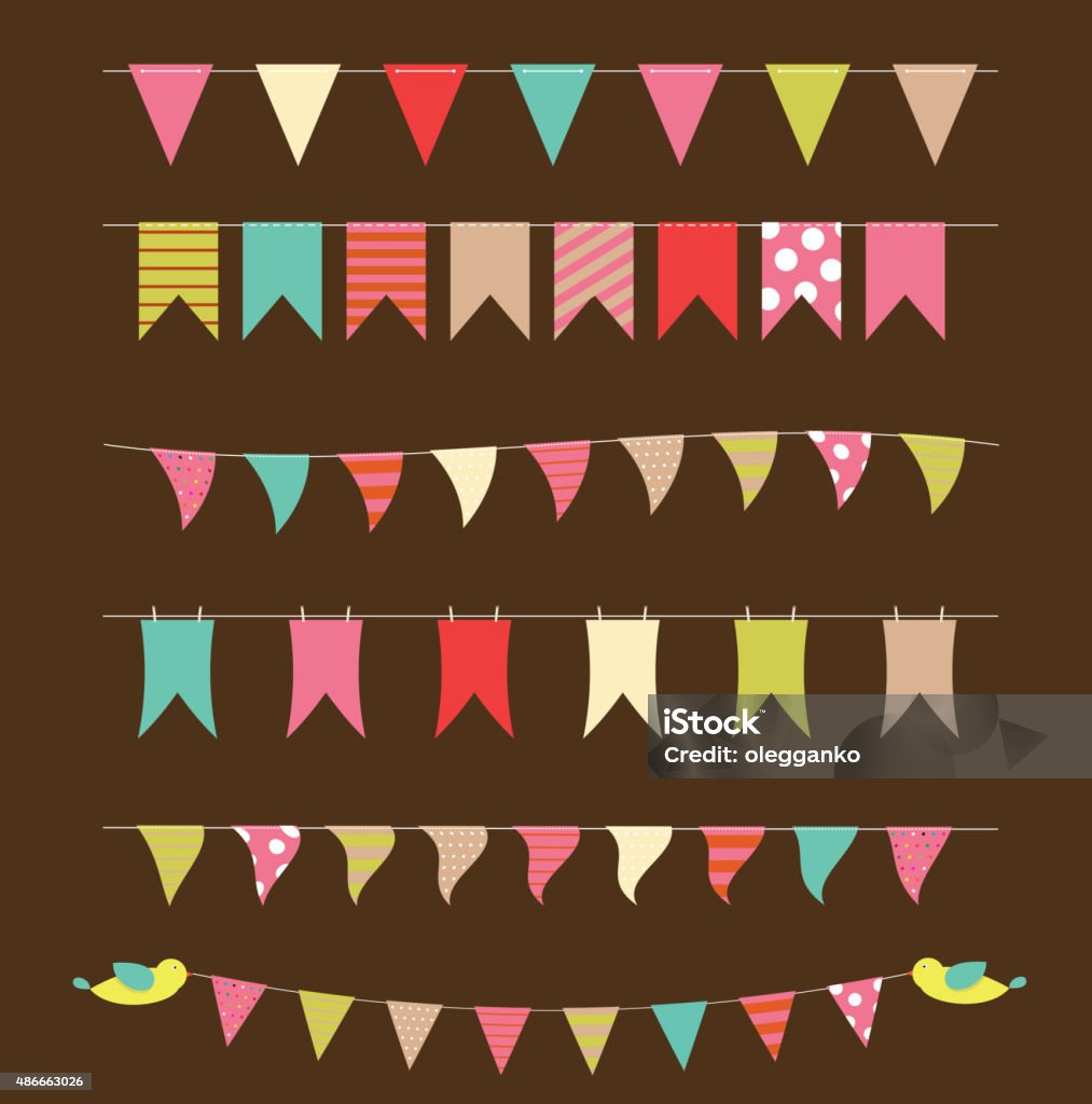 Party Flags Example Party Flags Set Vector Illustration Stock Illustration - Download Image ...