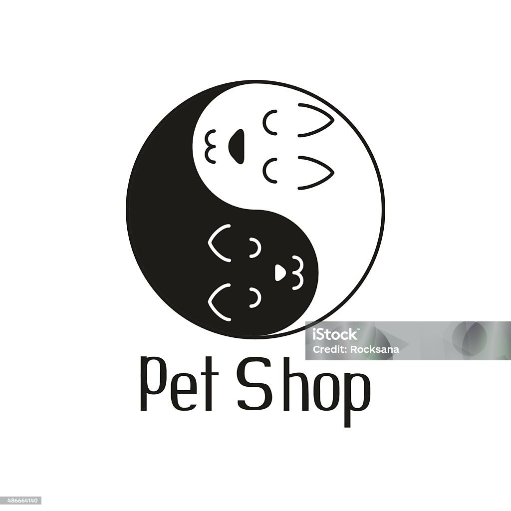 Ilustración de Gato Y Perro Como Yin Yang Para La Tienda De Mascotas y más Vectores Libres de Derechos de 2015 - iStock