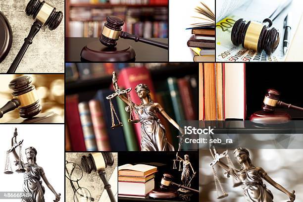 Law Collage Stock Photo - Download Image Now - Composite Image, Justice - Concept, Backgrounds