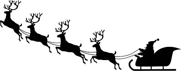 Vector illustration of Santa's sleigh