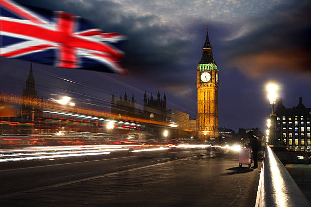 istock Famous Big Ben in the evening with bridge, London, England 486668253