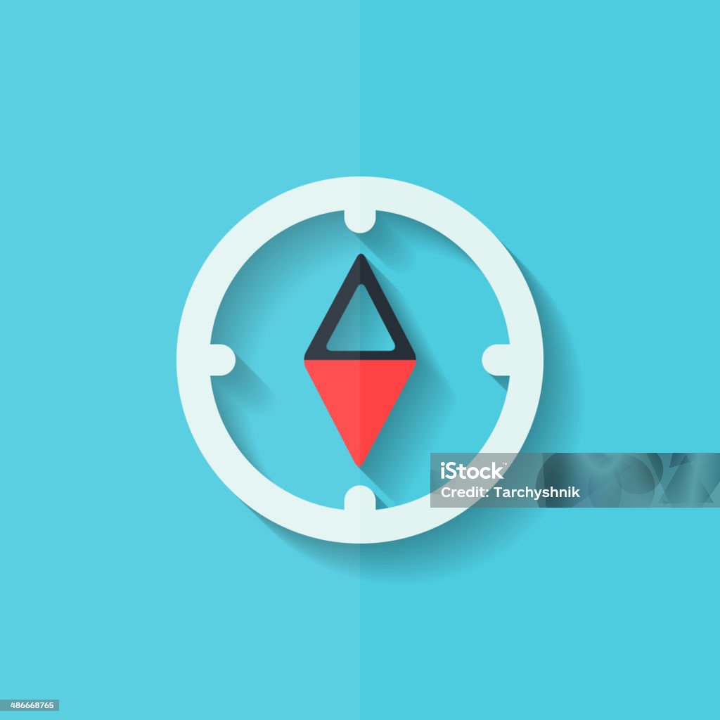 Compass web icon. Flat design. Adventure stock vector