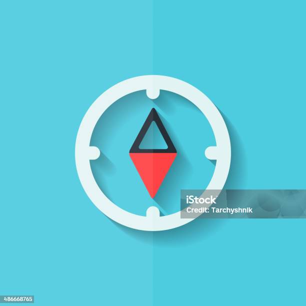 Compass Web Icon Flat Design Stock Illustration - Download Image Now - Adventure, Brown, Circle