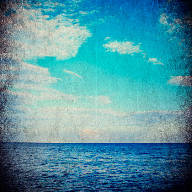istock Sea in grunge and retro style. 486668953