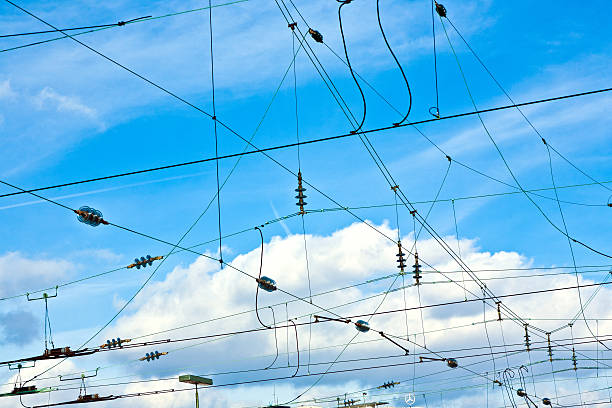 istock electrical cable for trains in winter at the station 486669961