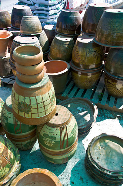 istock collection of three clay pots 486670436