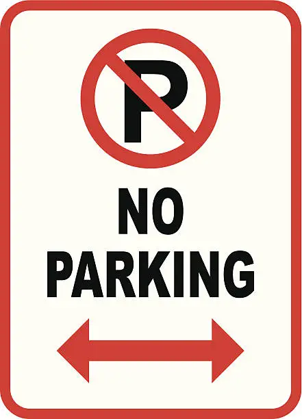 Vector illustration of Isolated No Parking sign on white