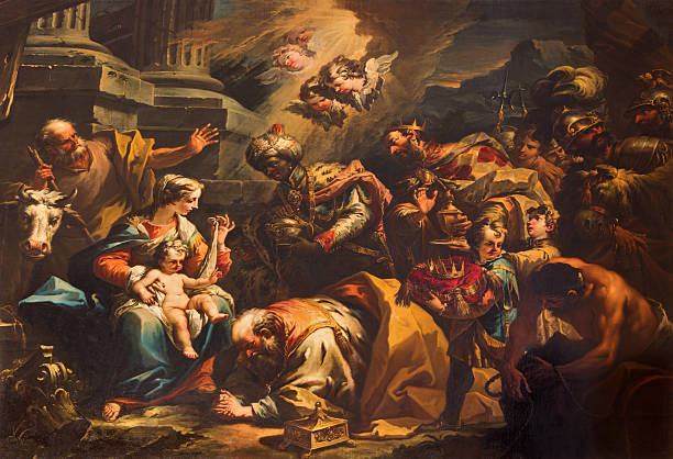 wenecja-adoration króli w scenie w kościół saint stephen - fine art painting obrazy zdjęcia i obrazy z banku zdjęć