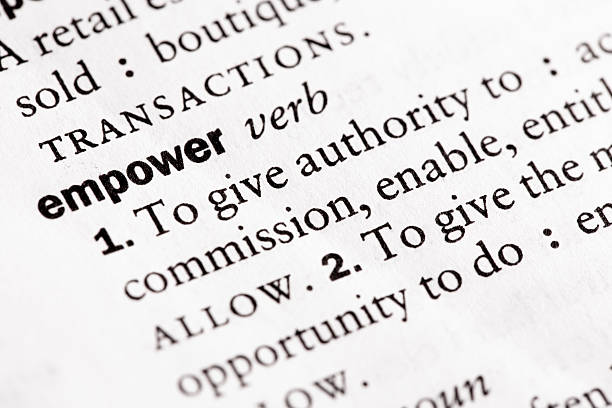 Dictionary definition of "Empower" stock photo