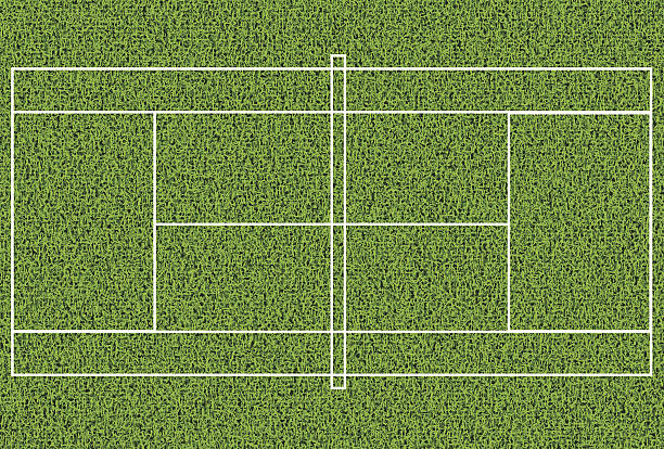 ilustrações de stock, clip art, desenhos animados e ícones de tennis quadra de relva - tennis court aerial view vector