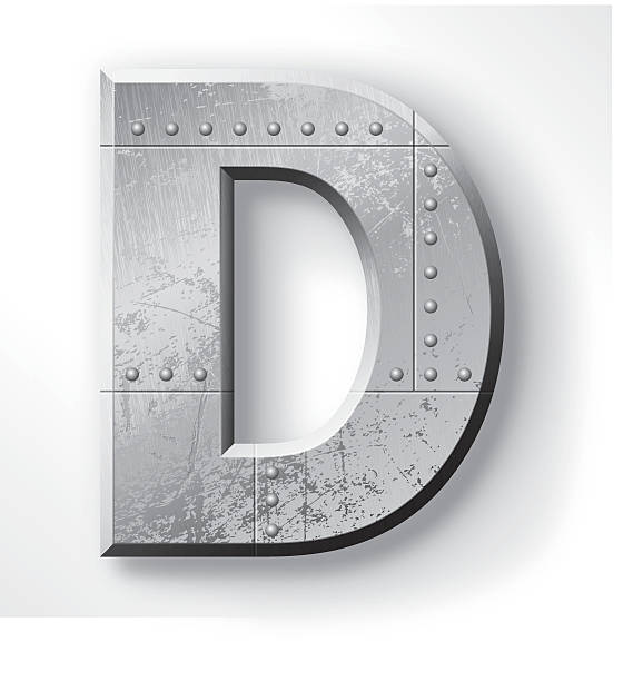metall buchstaben d - text work tool three dimensional shape white background stock-grafiken, -clipart, -cartoons und -symbole