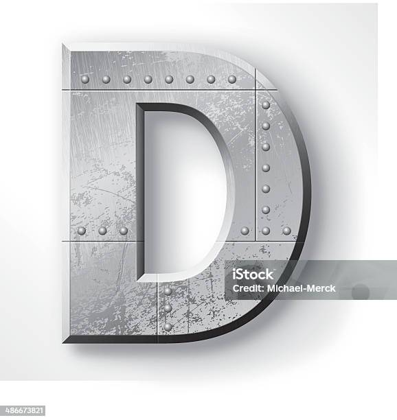 Metal Letter D Stock Illustration - Download Image Now - Letter D, Metal, Alphabet