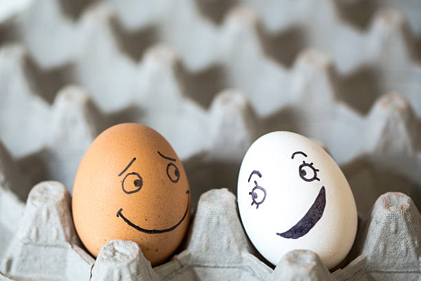 Romantic egg couple stock photo