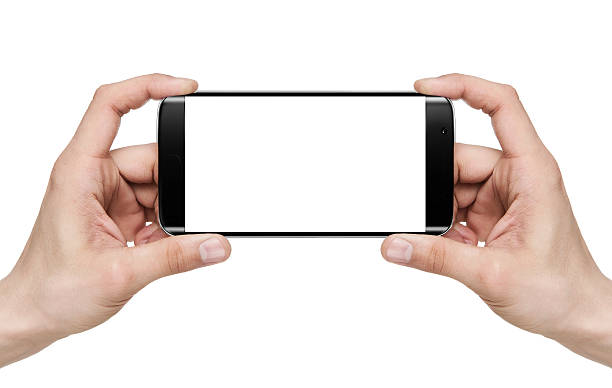 Selfie / Holding blank mobile smart phone