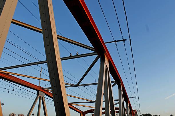 istock Background with metal construction of the bridge 486680048