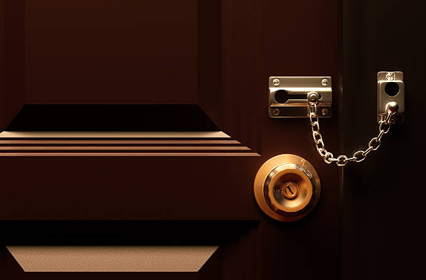 Lock your door. Lock your door 3d rendering. door chain stock pictures, royalty-free photos & images