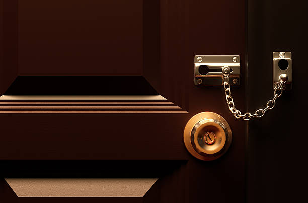 Lock your door. Lock your door 3d rendering. door lock stock pictures, royalty-free photos & images