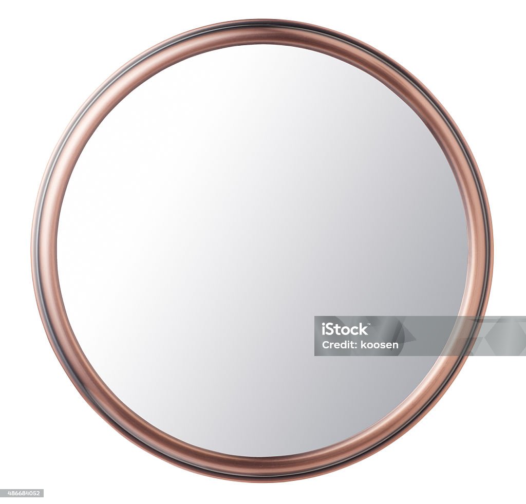 makeup mirror Vintage makeup mirror isolated on white background Mirror - Object Stock Photo