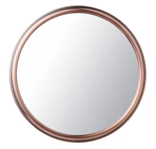 Vintage makeup mirror isolated on white background