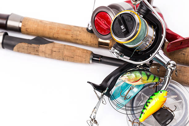 istock fishing tackles rods, reels, line, lures 486685164