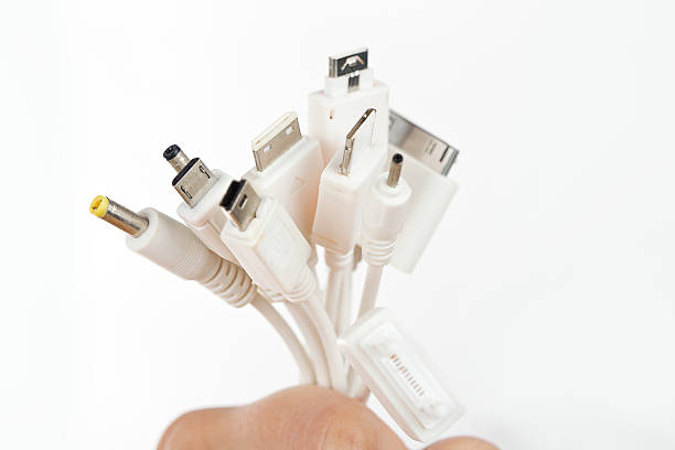istock Female hand holding USB port tools charger. 486686644