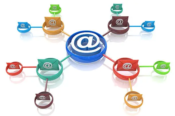 Photo of E-mail direct marketing. Communication concept
