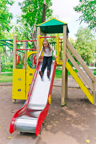 istock Active girl on nursery platform in summer 486688862