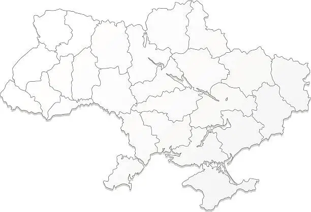 Vector illustration of Ukraine map white