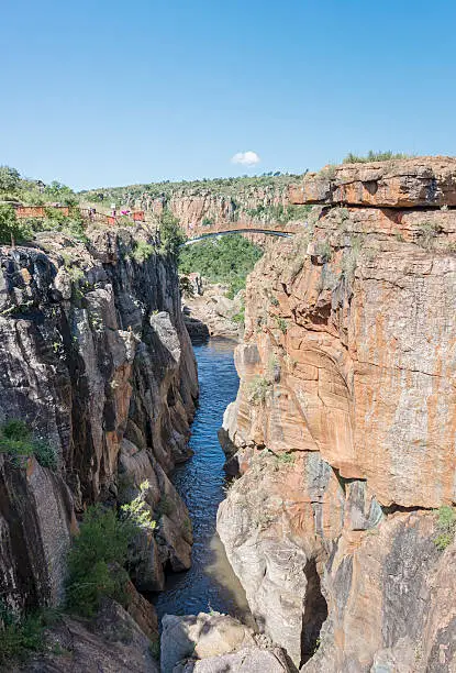 river at the bourkes potholes in south africa near the panoramaroute with big canyon and waterfalls