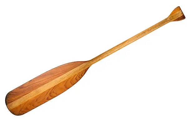 Photo of wooden canoe paddle