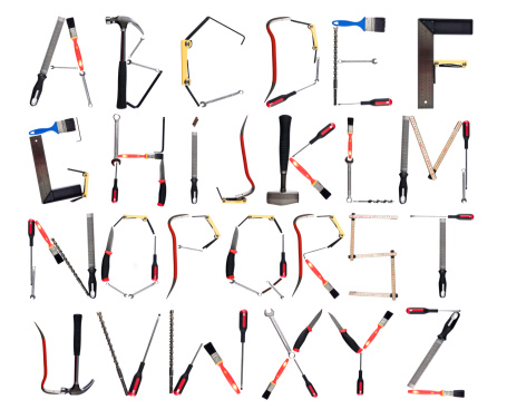 The alphabet made with fire