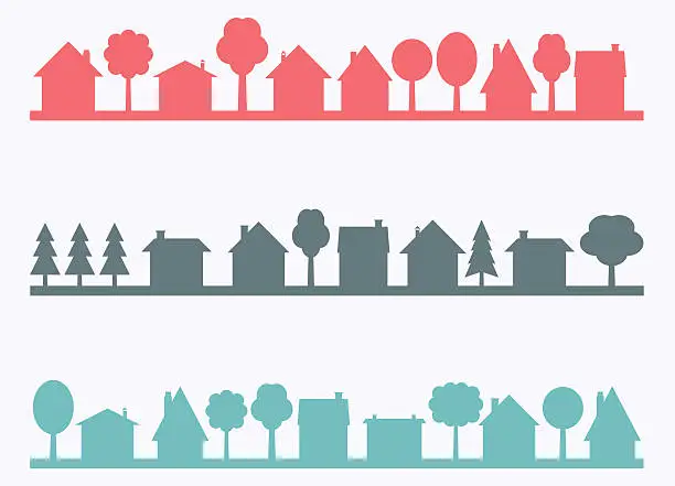 Vector illustration of Small town